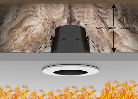 downlight fire rated, spotlight coverable
