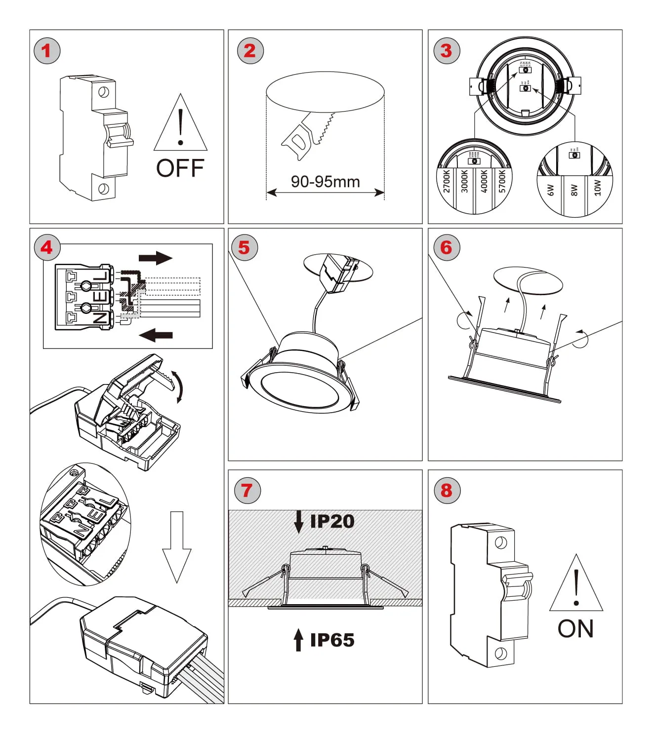downlight spotlight installation steps