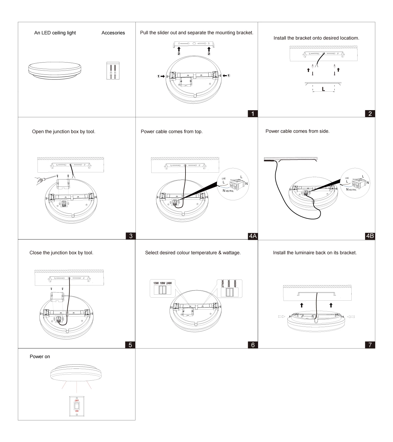 ceiling lights installation steps