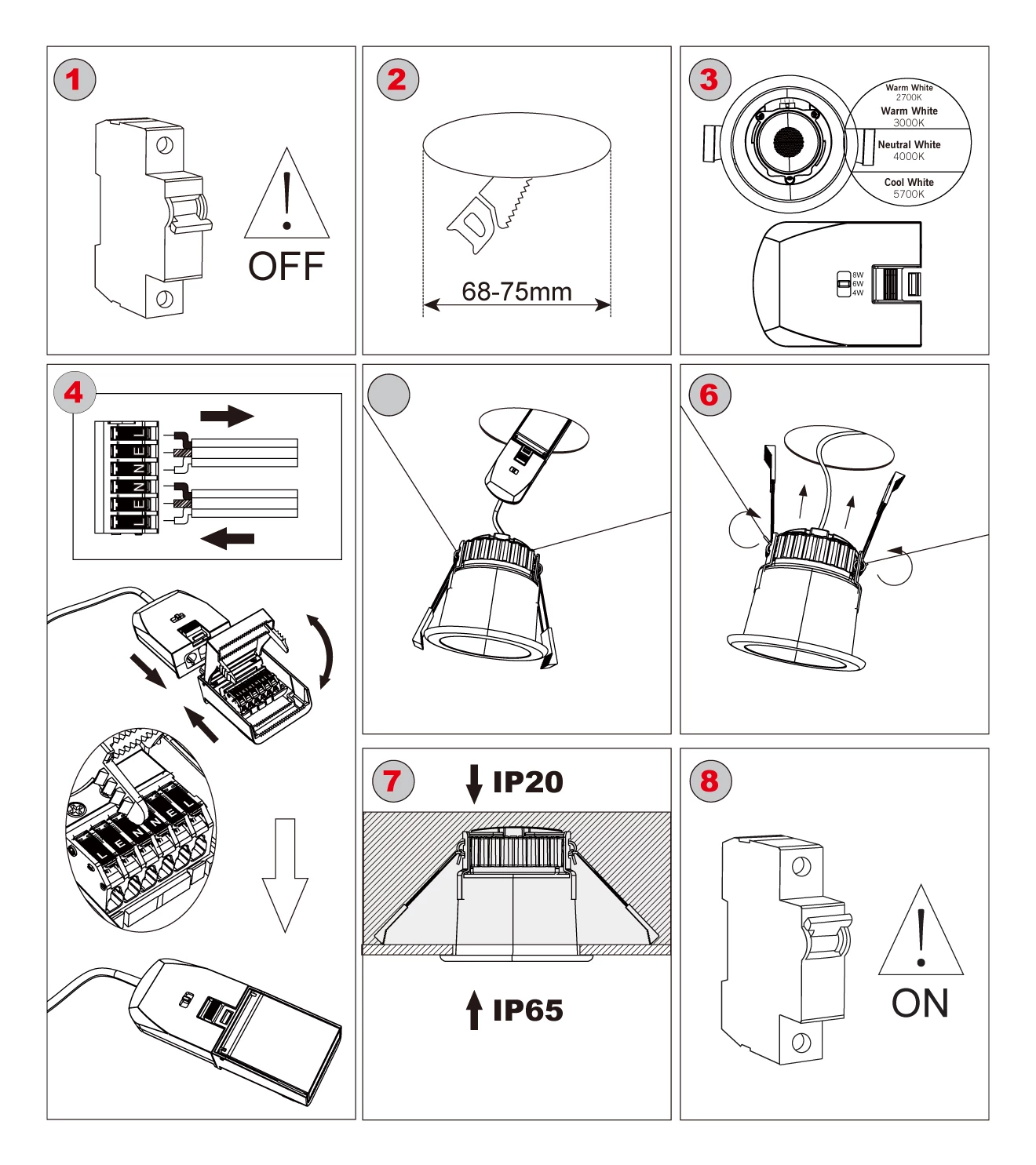 downlight install steps