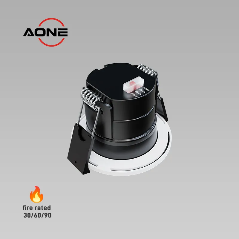 4CCT Triac LED Downlight IP65 | UGR<20 | Fire Rated Isolated mini driver, Quick connector & Easy-fit system, CE/UKCA/ROHS certified,LED Recessed Lighting Multi-functional DL166 side back