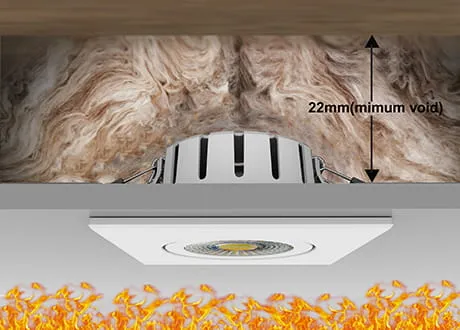 downlight fire rated, spotlight coverable