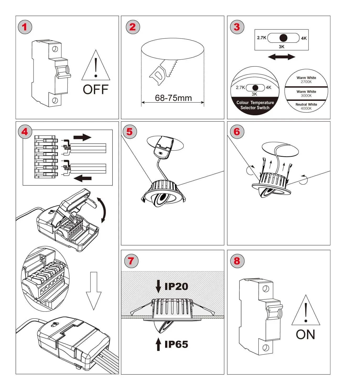 downlight spotlight installation steps