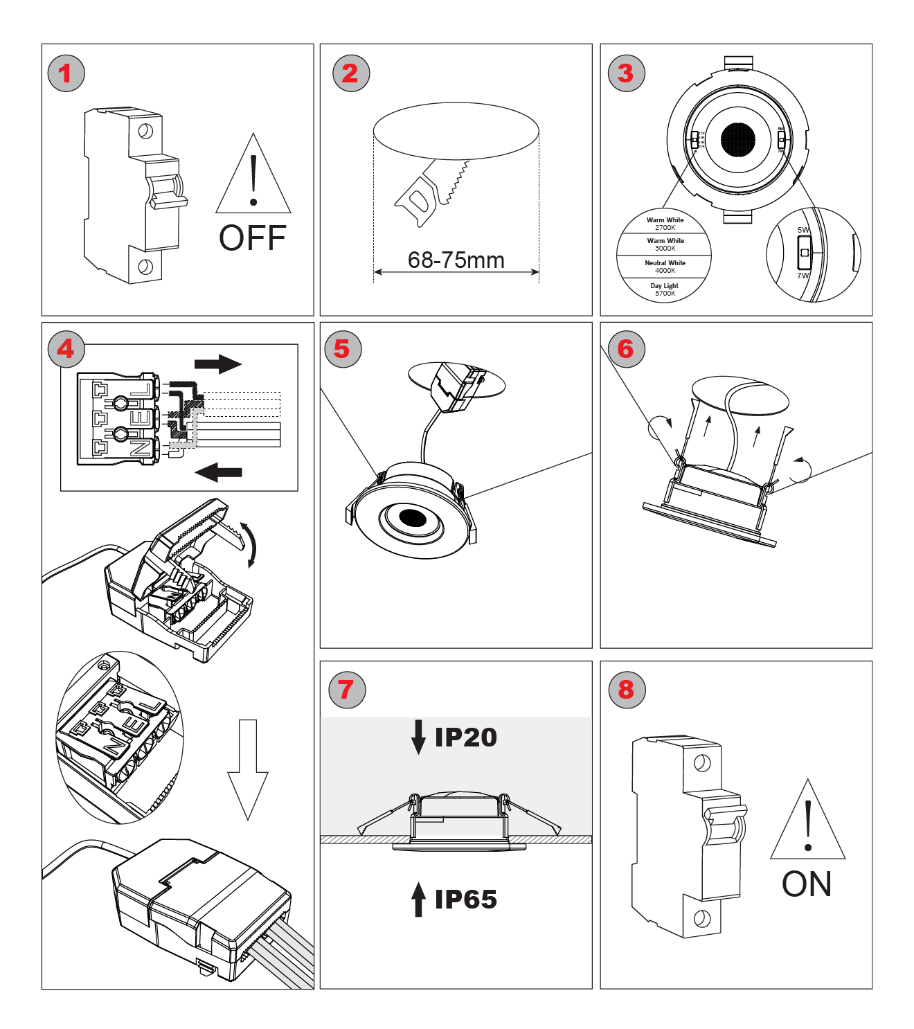 Fire rated downlight downlight spotlight installation steps