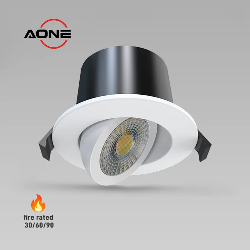 Fire-Rated Round 5-8W 4CCT Dimmable LED Downlight Tilt IP65 DL127-7P/3