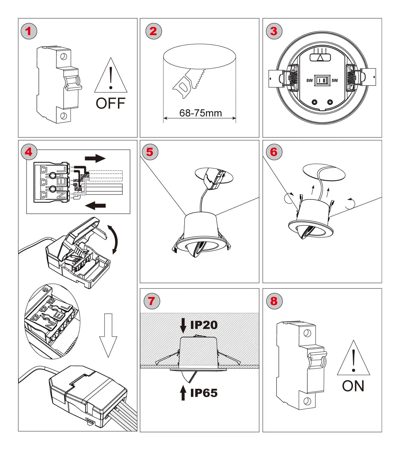 downlight spotlight installation steps