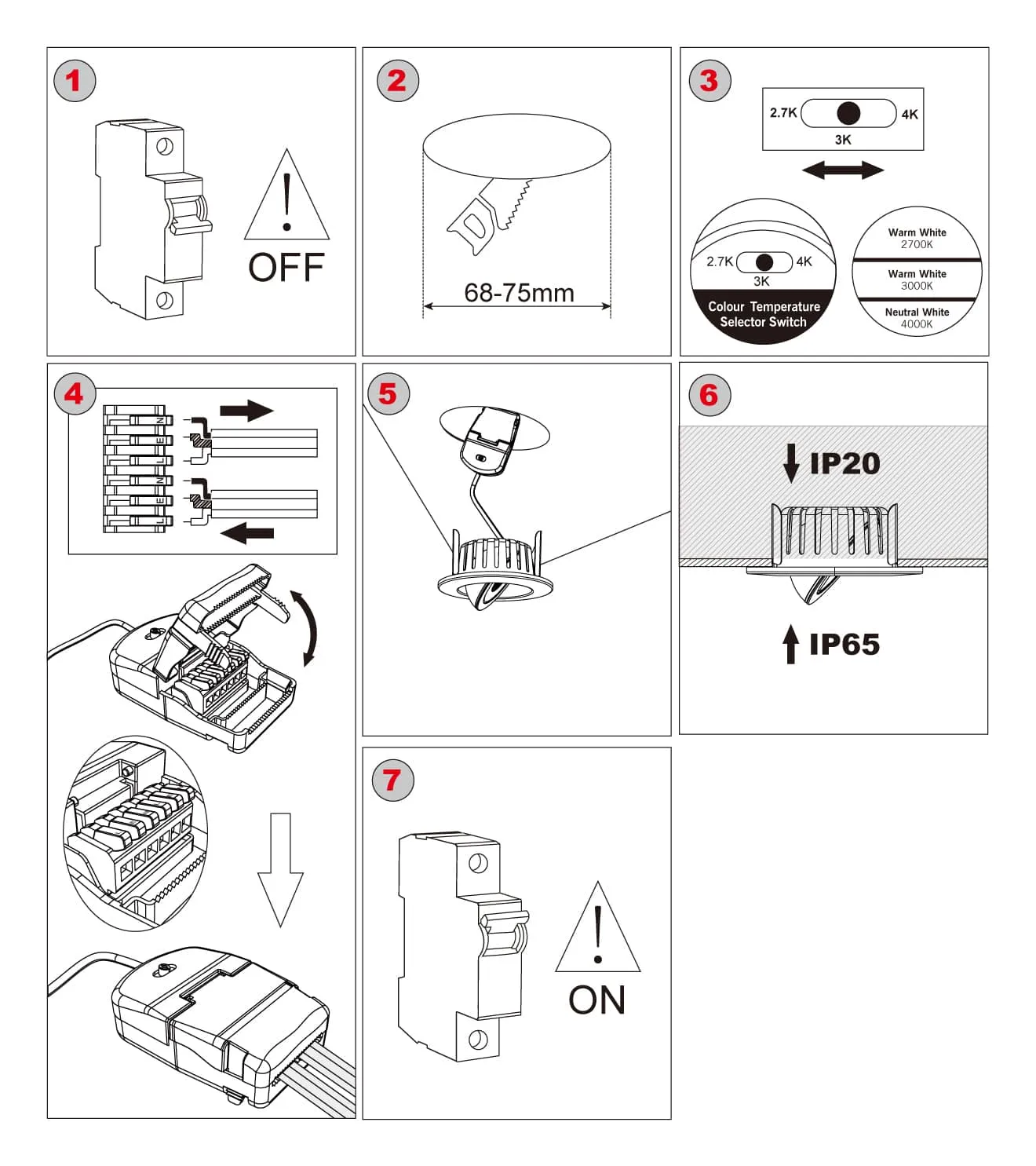downlight spotlight installation steps 