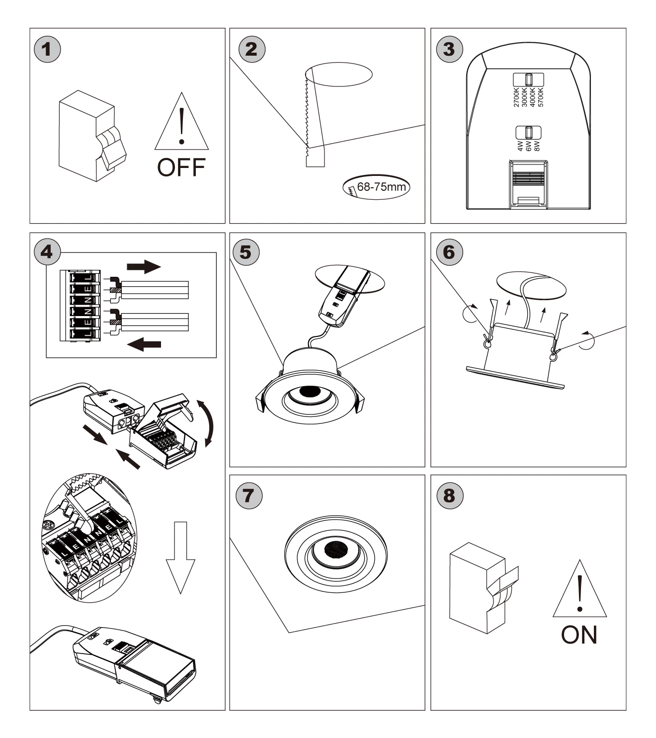 downlight spotlight installation steps