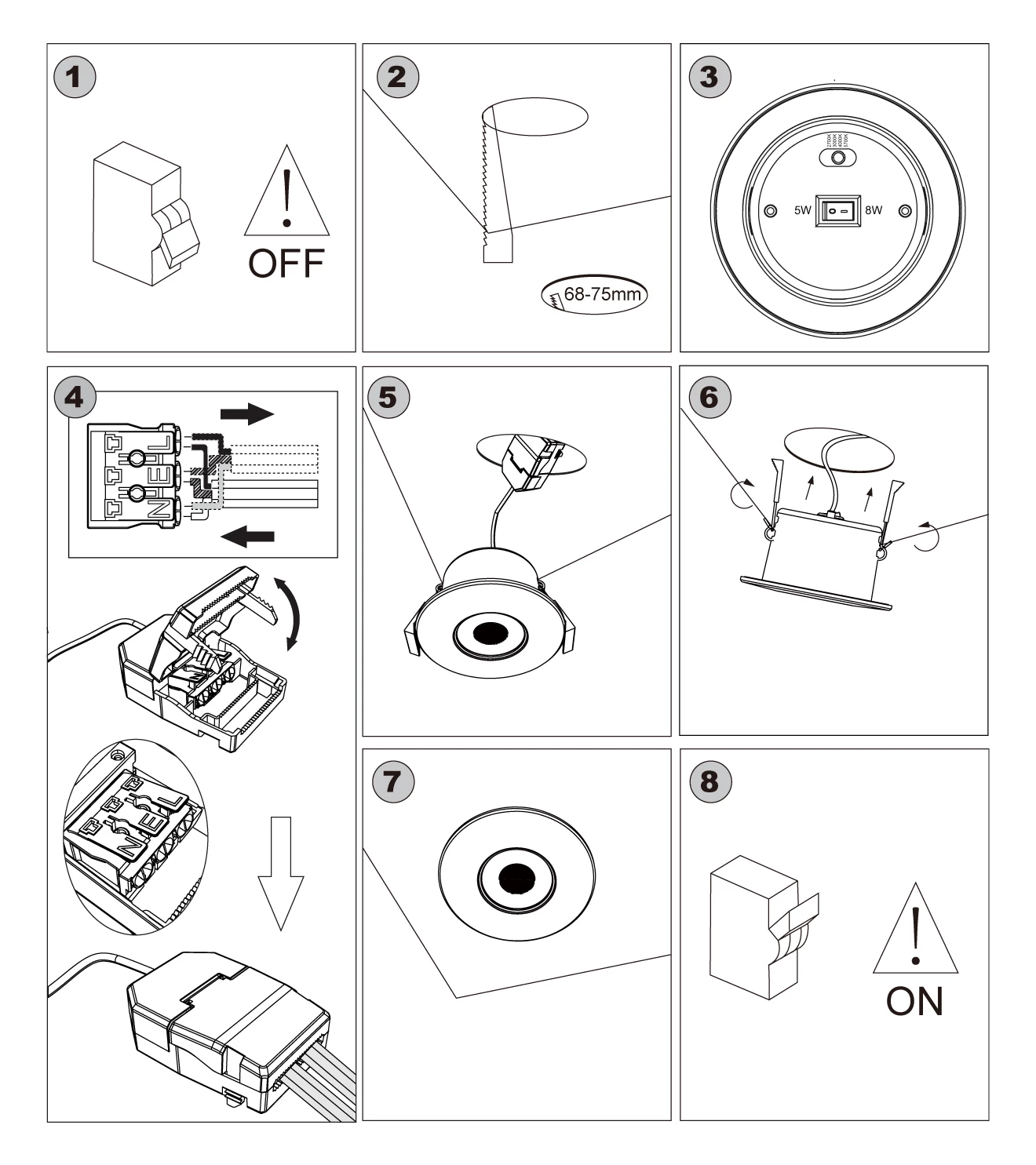 downlight spotlight installation steps