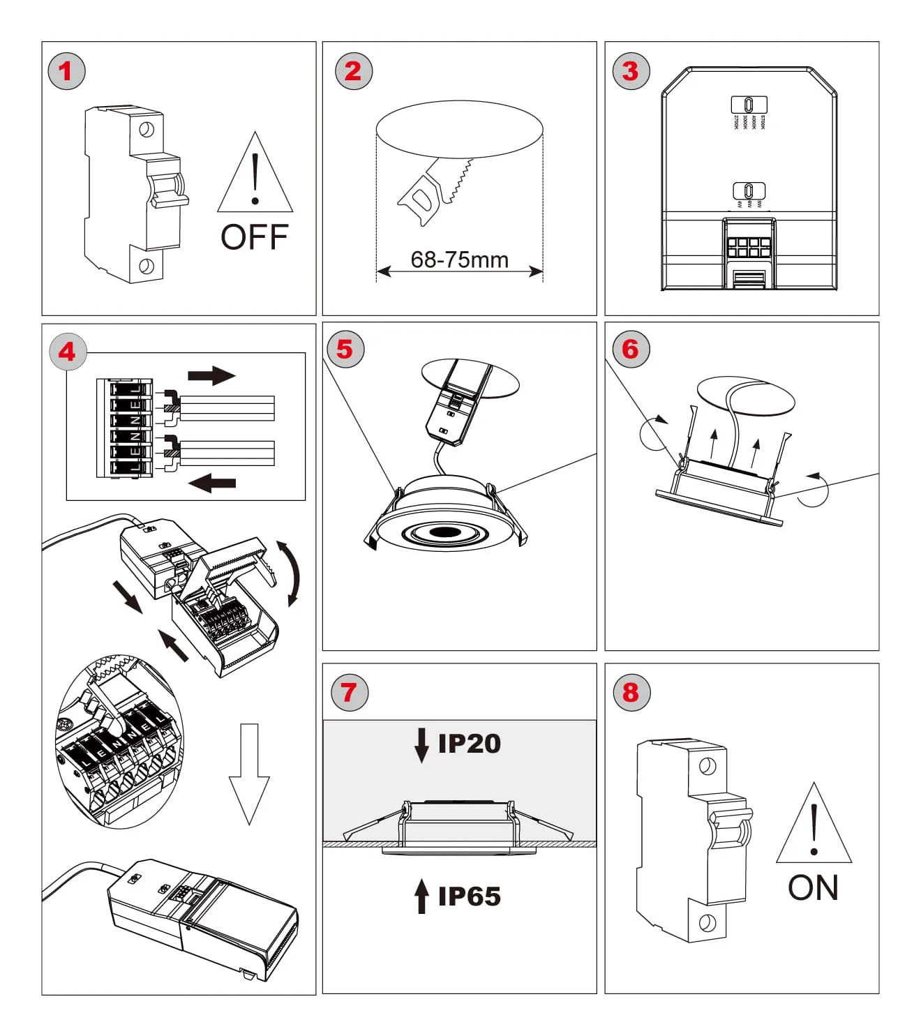 downlight spotlight installation steps