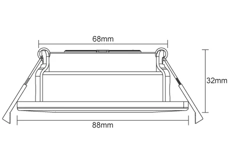 downlight size 88mm 32mm height