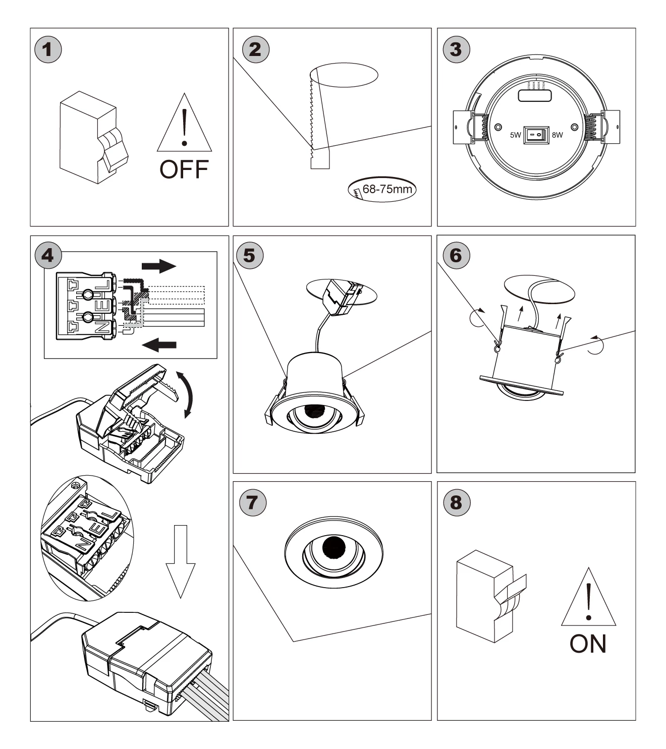 downlight spotlight installation steps