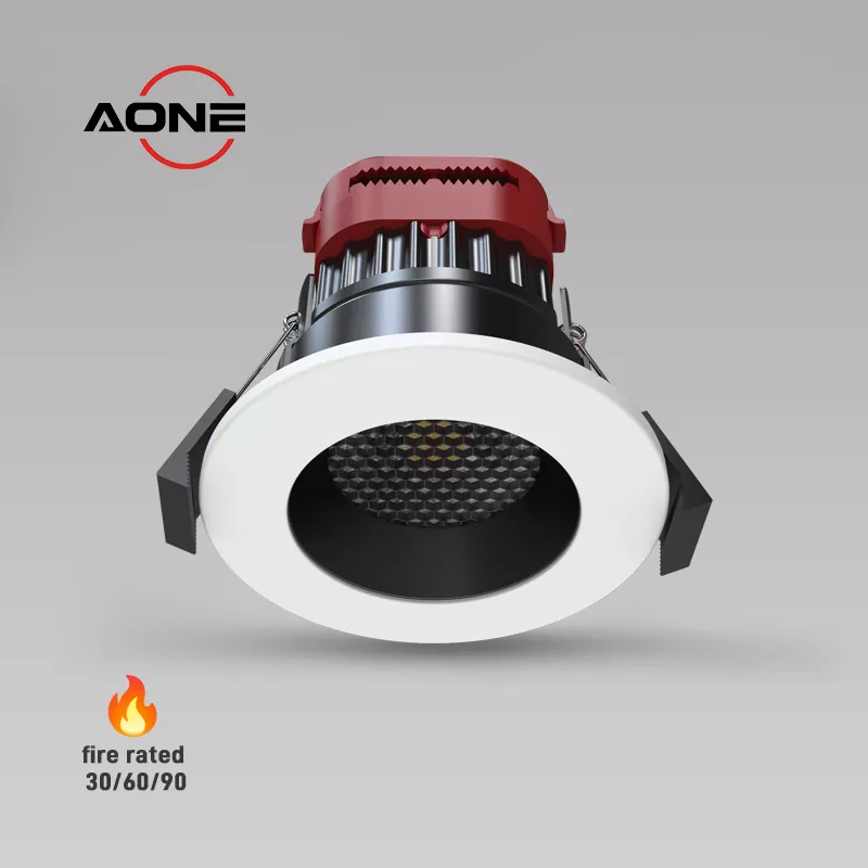 Integrated UGR＜19 Fire Rated LED Downlights 8W 4CCT Recessed Spotlight Dimmable IP65 DL100BUGR