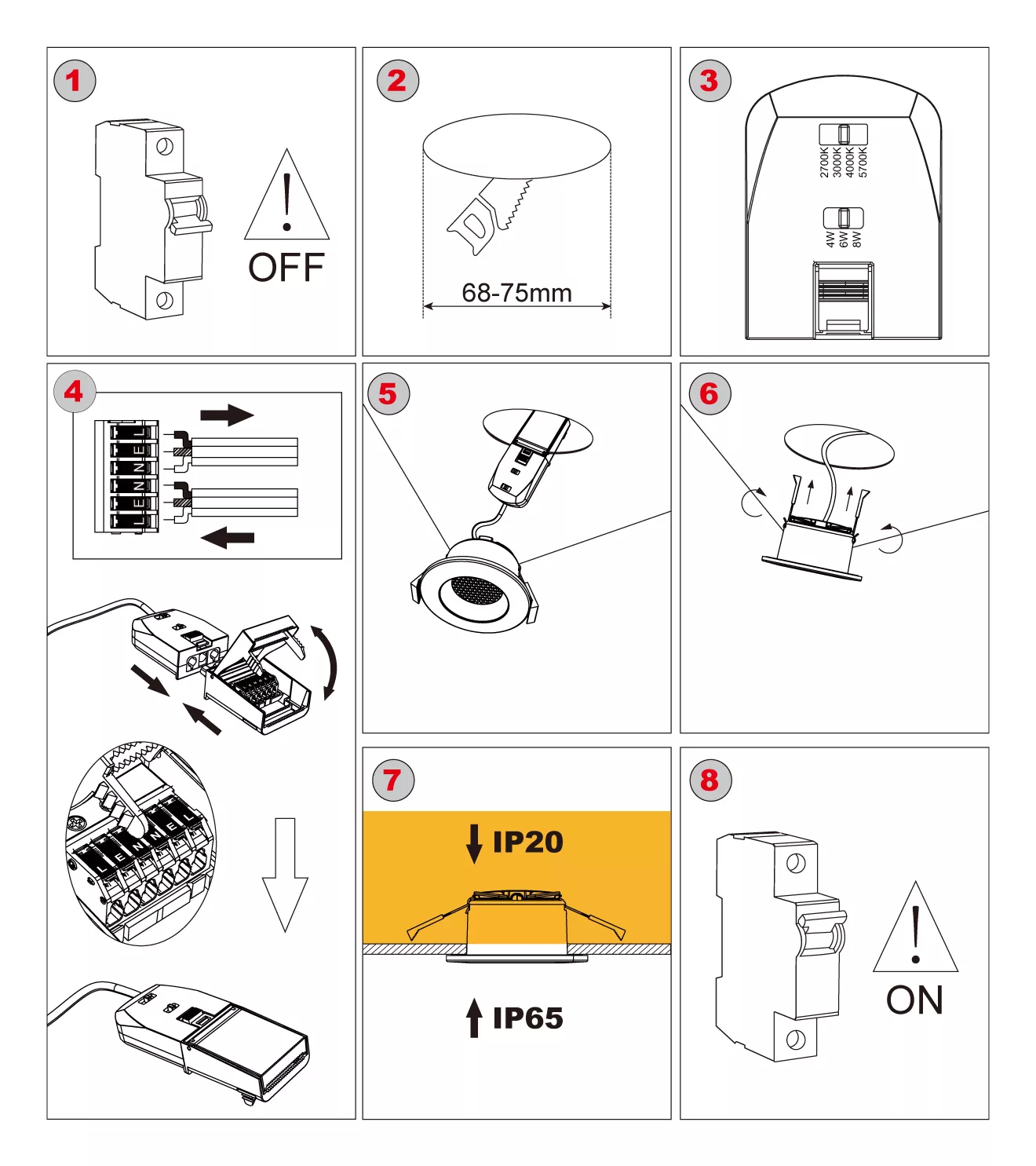 Installation steps ugr<19 anti-glare fire Rated LED Downlights LED Lighting Recessed spotlight ip65 dimmable
