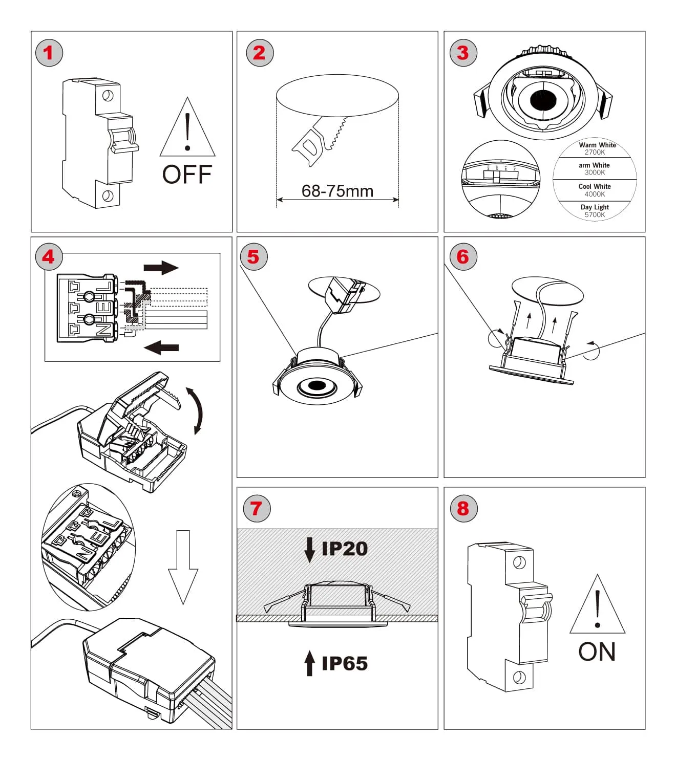 downlight spotlight installation steps 