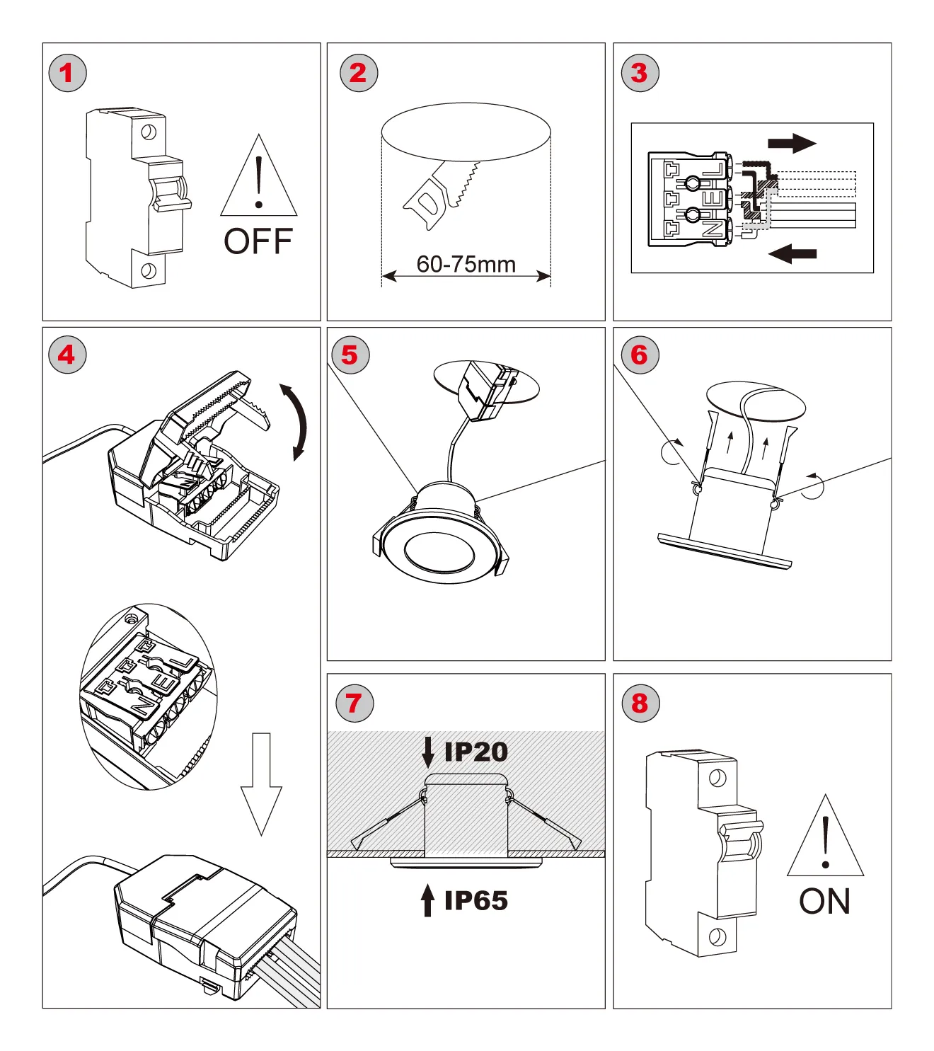downlight spotlight installation steps