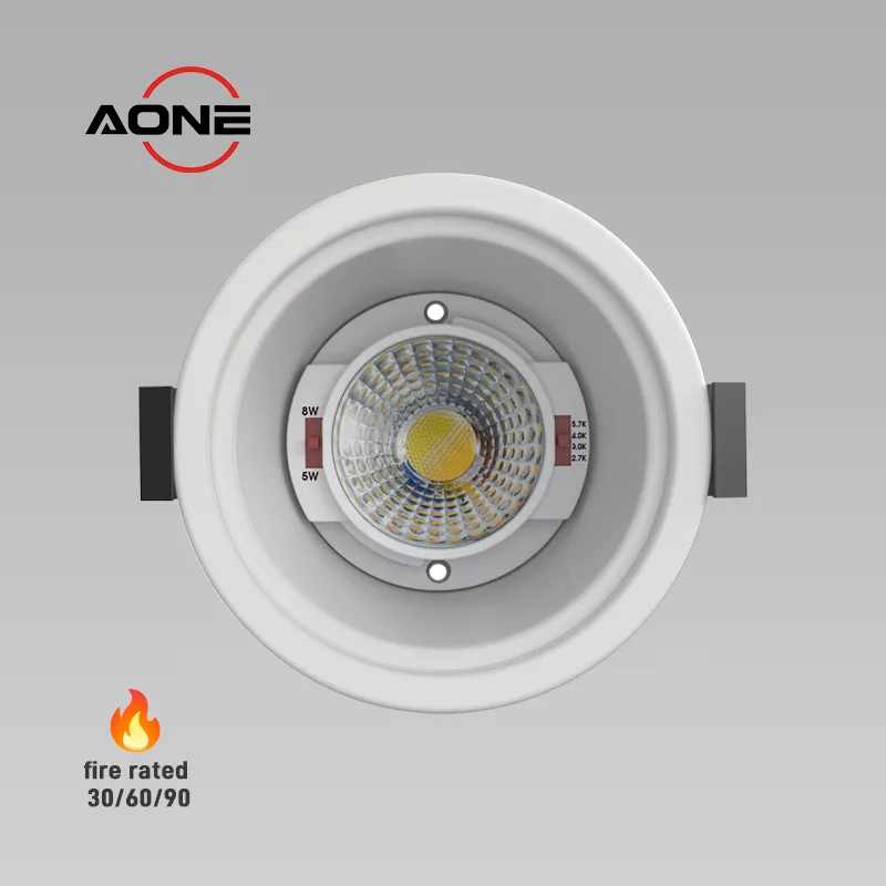 Trimless fire Rated LED Downlights 5W 8W Recessed spotlight ip65 dimmable 4cct LED Lighting