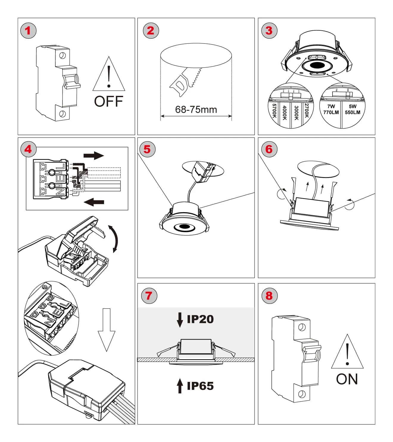 downlight spotlight installation steps 
