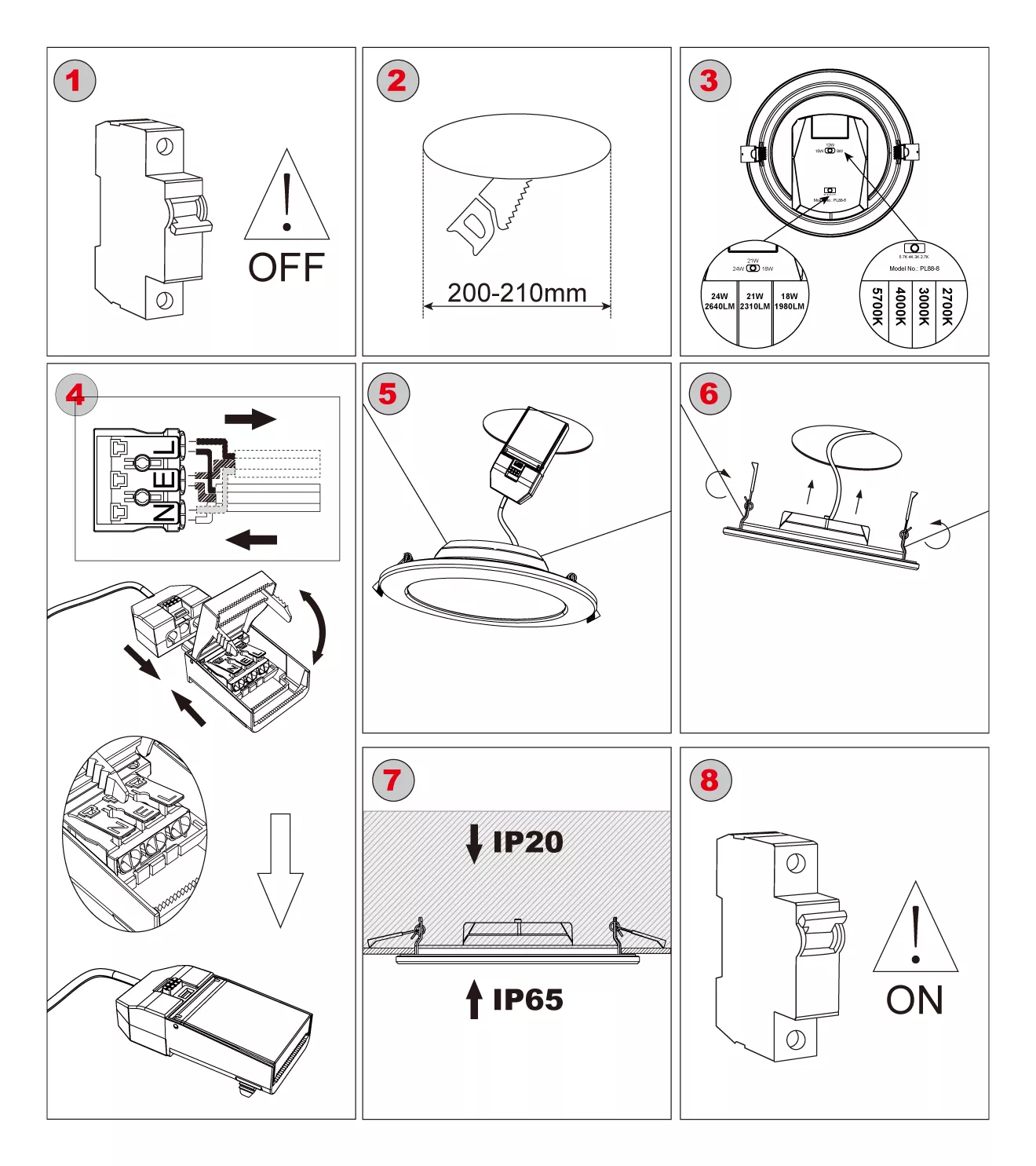 downlight spotlight installation steps