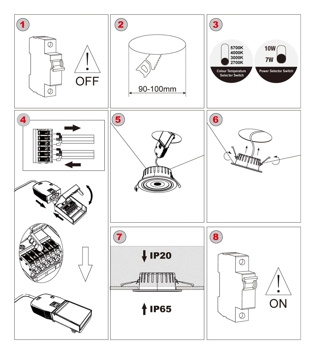 downlight spotlight installation steps