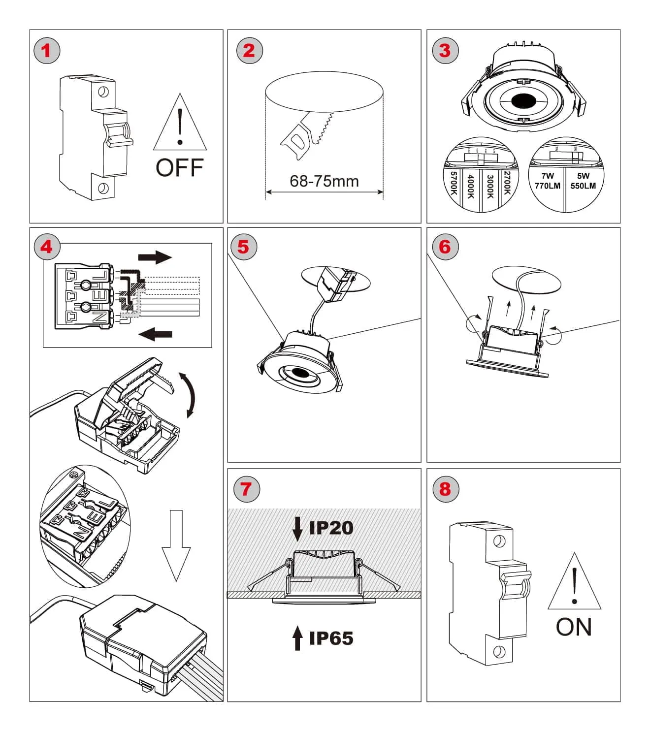 downlight spotlight installation steps 