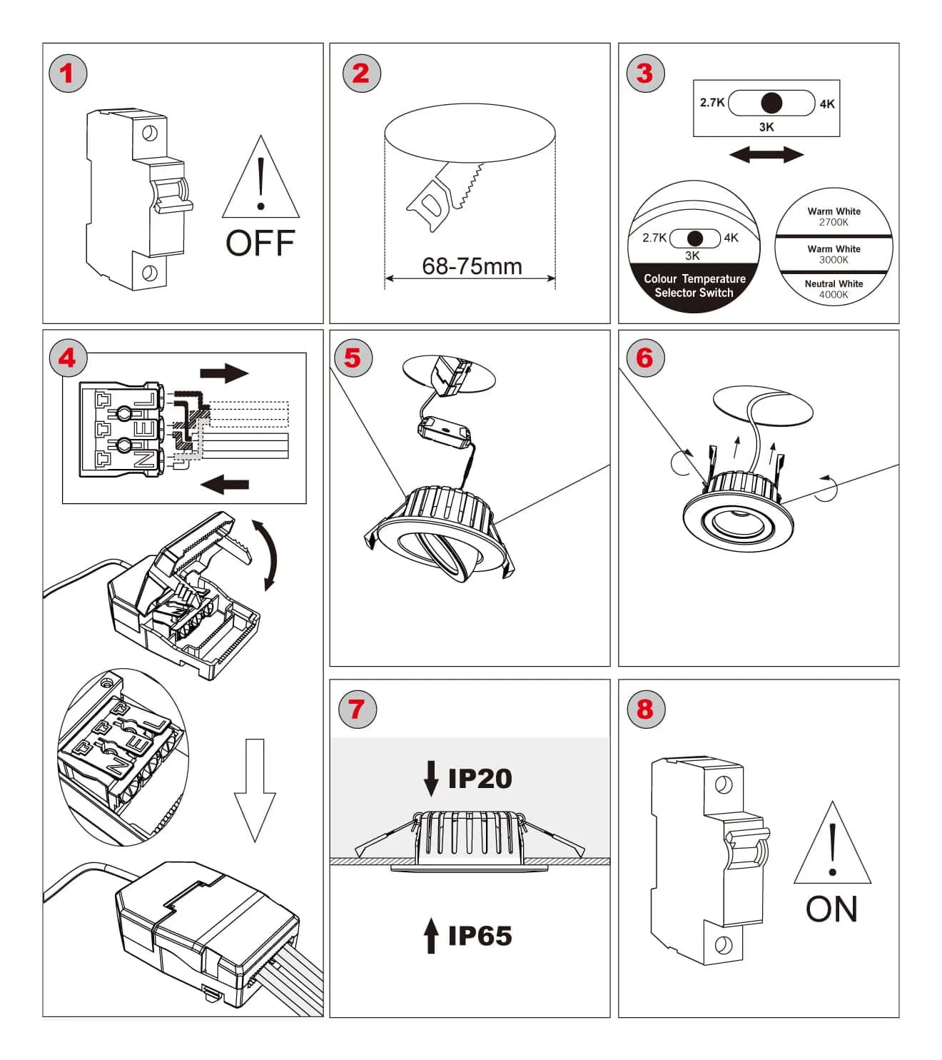 downlight spotlight installation steps 