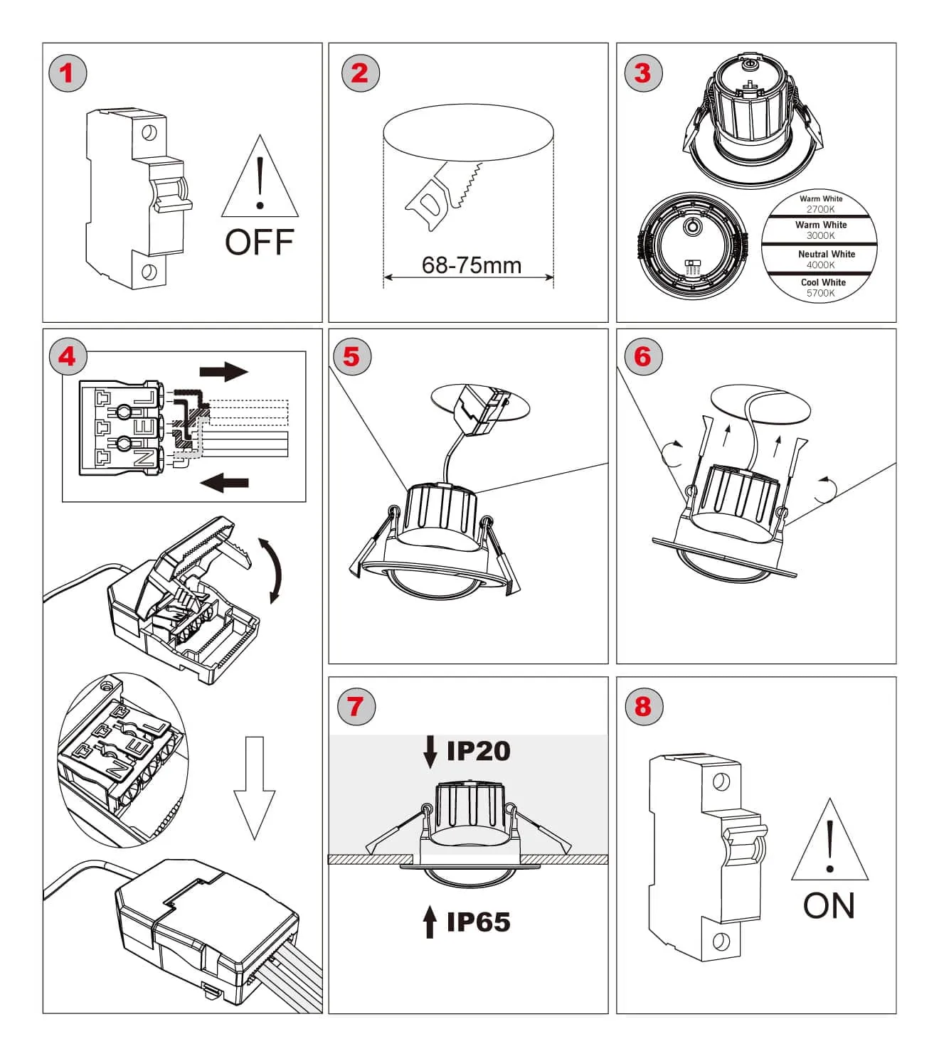 downlight spotlight installation steps
