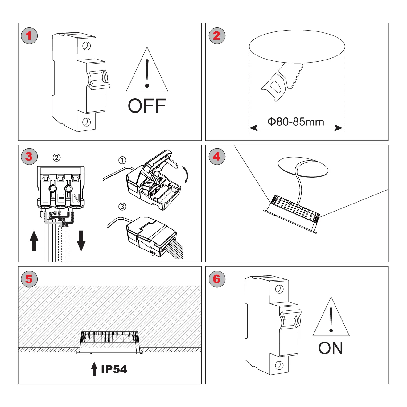downlight spotlight installation steps 