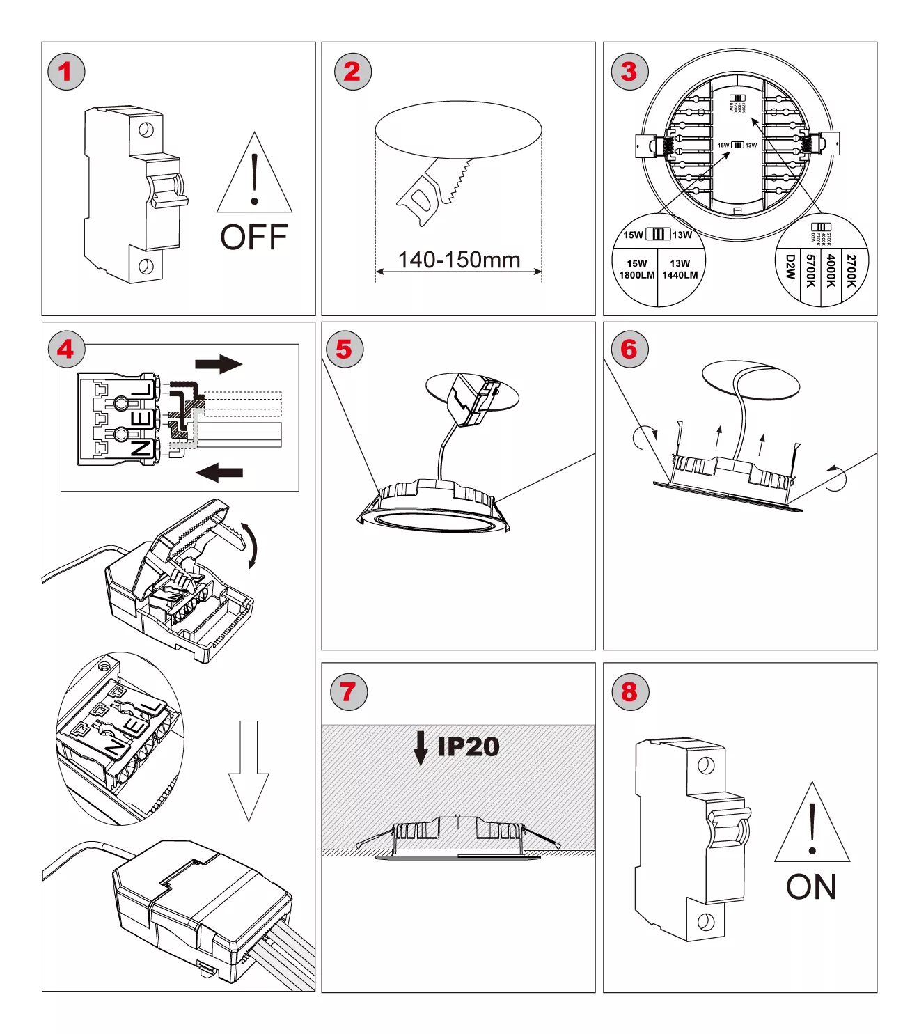 downlight spotlight installation steps