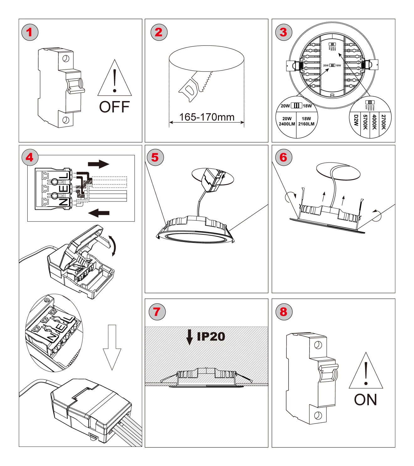 downlight spotlight installation steps