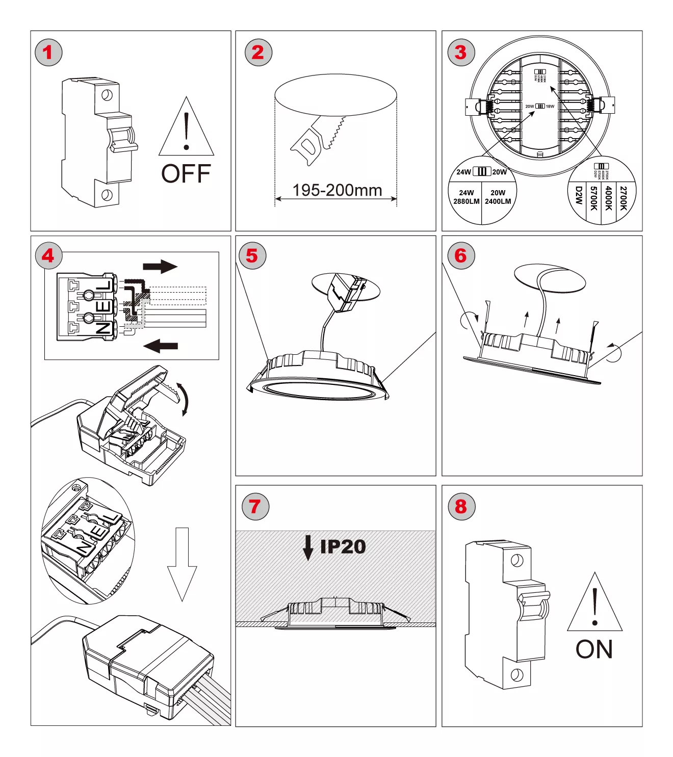 downlight spotlight installation steps