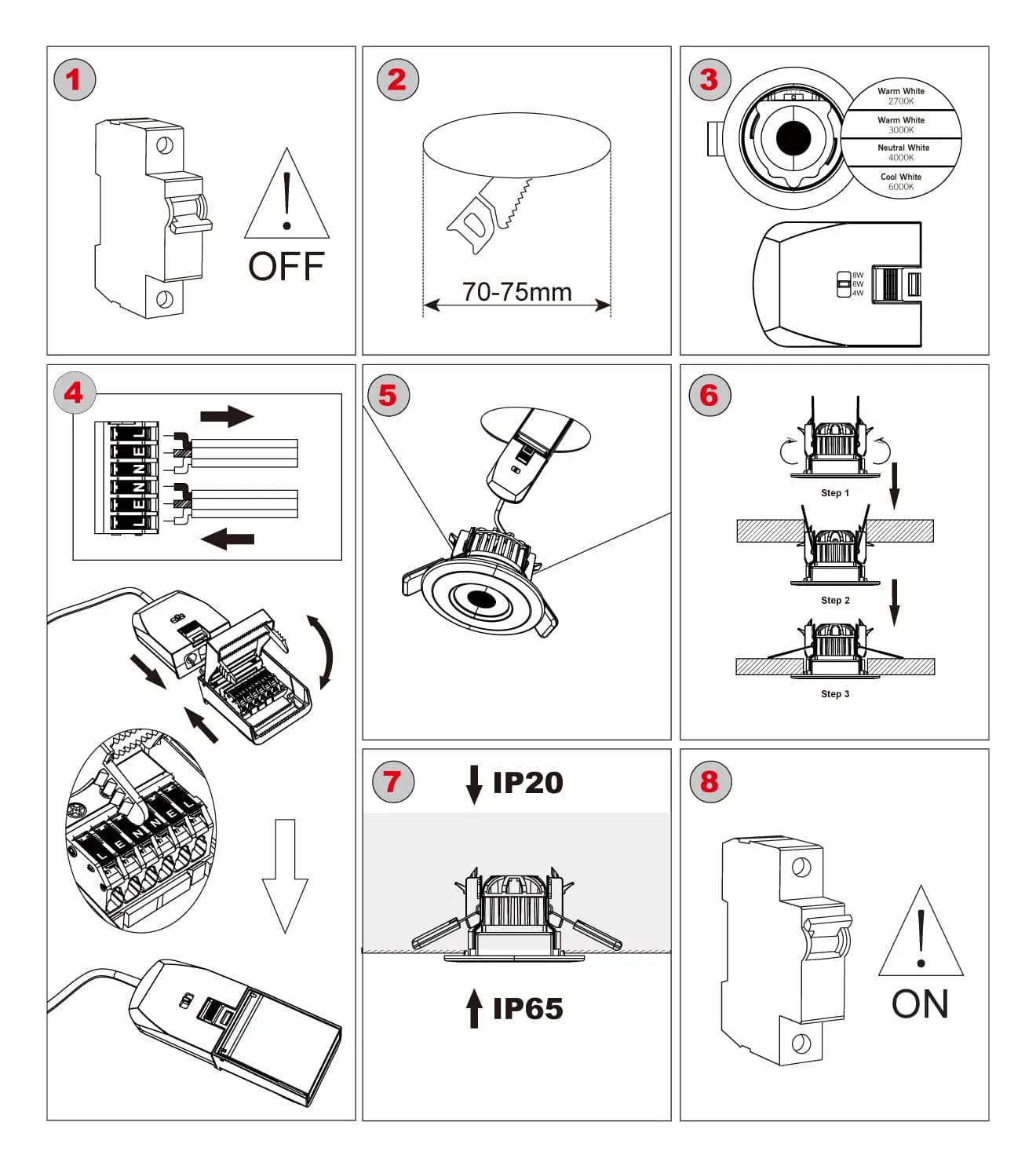 downlight installation steps