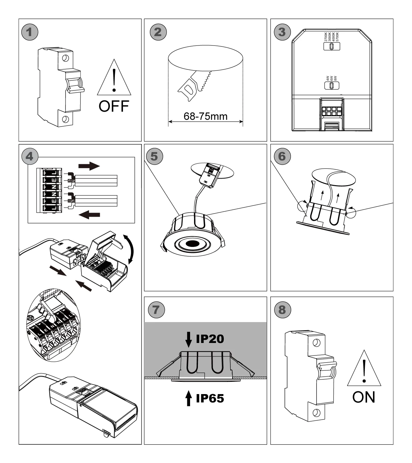 downlight installation steps