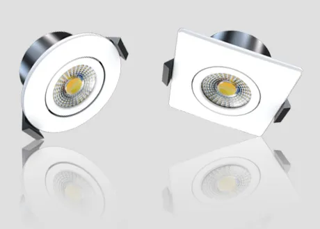 downlight with round or square frame