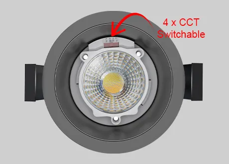 Wattage 4W/6W/8W and 4CCT downlight easily change from front of the led downlight