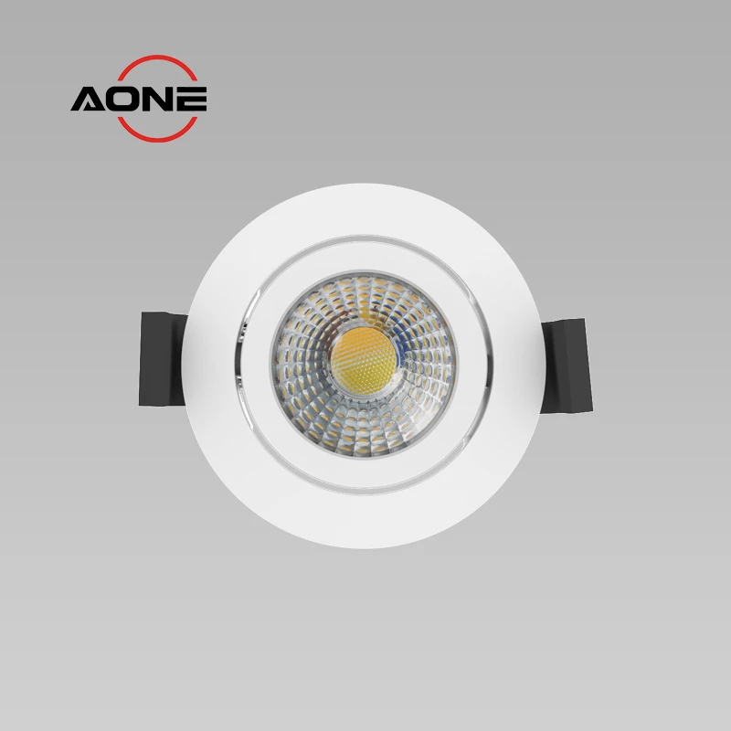 Mini Aluminum Recessed Spotlight Tiltable IP44 5W 500lm Cut-out 55mm 