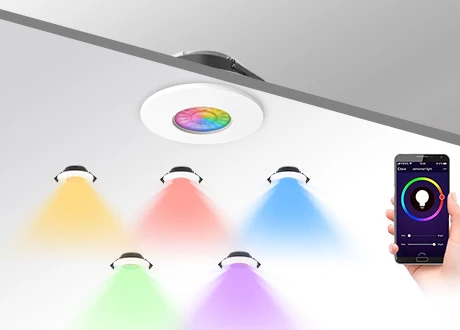 Tuya smart control downlight, RGB CW WW adjustable, WiFi, Bluetooth support