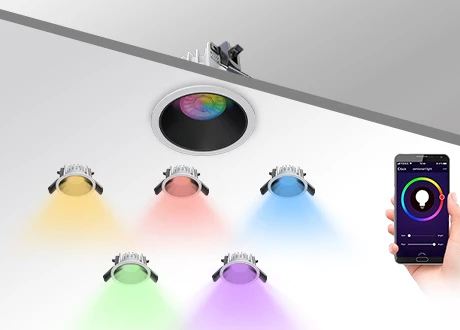 Tuya smart control downlight, RGB CW WW adjustable, WiFi, Bluetooth support