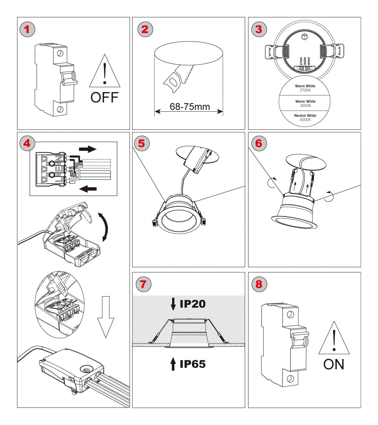 downlight installation steps