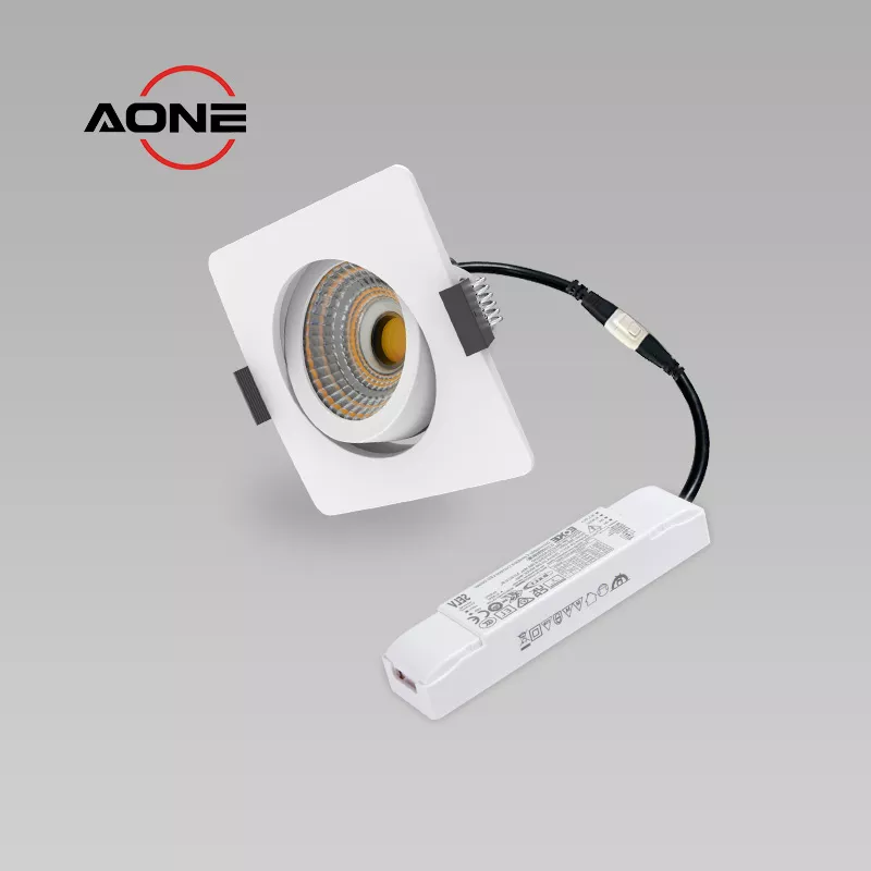Ultra Slim Square Downlight Tiltable DALI Dimming Full Aluminum IP44 COB CRI>90+ DL86F