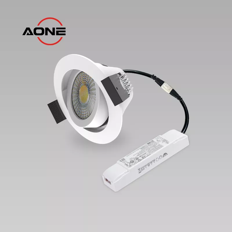 Ultra Slim Tiltable Downlight DALI Dimming Full Aluminum IP44 COB CRI>90+ DL86C-M