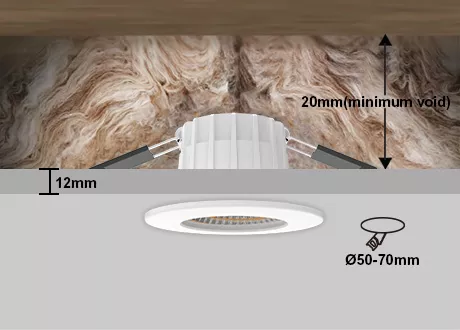 downlight coverable cutout 68-75mm